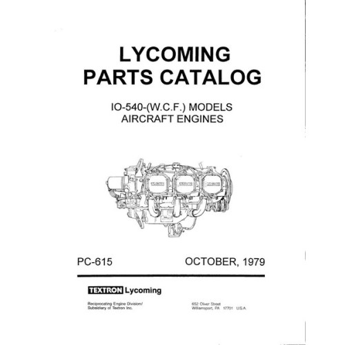 Lycoming Parts Catalog For Aircraft Engine