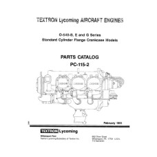 Lycoming O-540-B,E and G Series SCFC Model Engines PC-115-2 Parts Catalog 1991