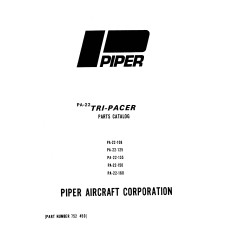 Piper Tri-Pacer PA-22-135, PA-150 and PA-160 752-450 Parts Manual 1977
