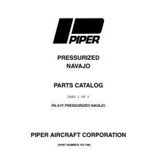 Piper Navajo PA-31P Pressurized 753-769 Parts Catalog Manual 1972 thru 2006